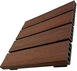 Deck Modular Madeira Plástica Ipê 43x43cm Texturizado In Brasil