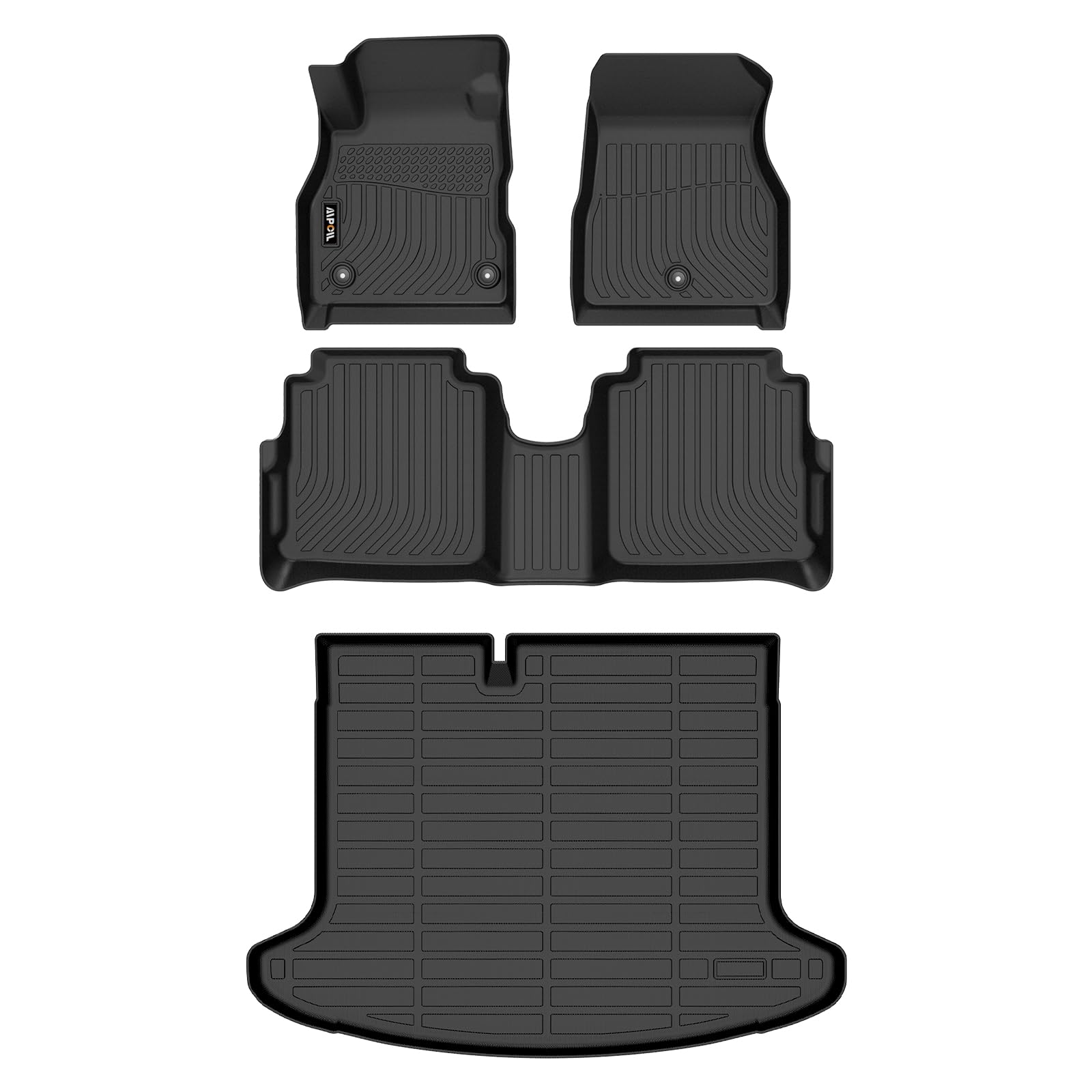 AIPOIL® Floor Mats & Cargo Liner Set for 2018-2024 Nissan Kicks All Weather Protection TPE Anti-Slip Automotive Full Set Custom Car Mats Accessories - Black 85) For Kicks 2018-2024