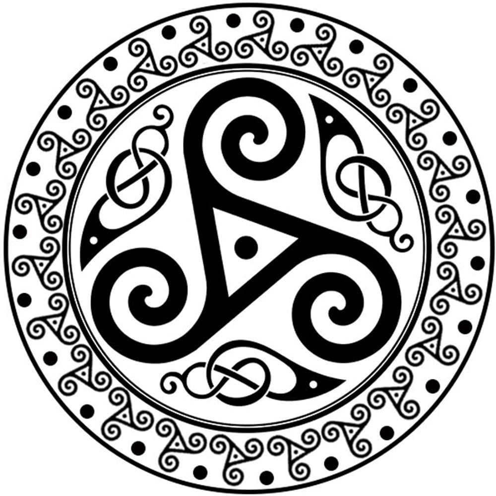 Dopetattoo Six sheets Temporary Tattoos for Men and Women Dragon Round Design Triskele and for Men Temporary tattoo for Women Neck Arm Chest for Woman