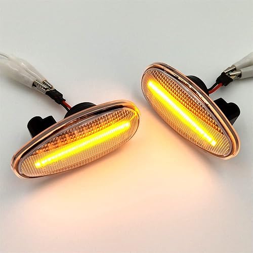 Miniatura 5 de KACEPAR Lámparas de marcador de repetidor lateral para guardabarros delanteros, ajuste OEM, luces LED ámbar de marcador lateral, compatible con