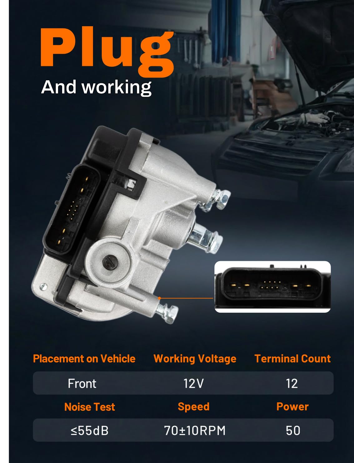 Direct Fit 12-Pin Front Windshield Wiper Motor Ford 2002-2007 F-150 2005-2007 Mustang 2002-2006 Expedition Explorer 03-07 Lincoln Navigator Town Car 02-07 Mercury Mountaineer OEM#2C3Z17508AA