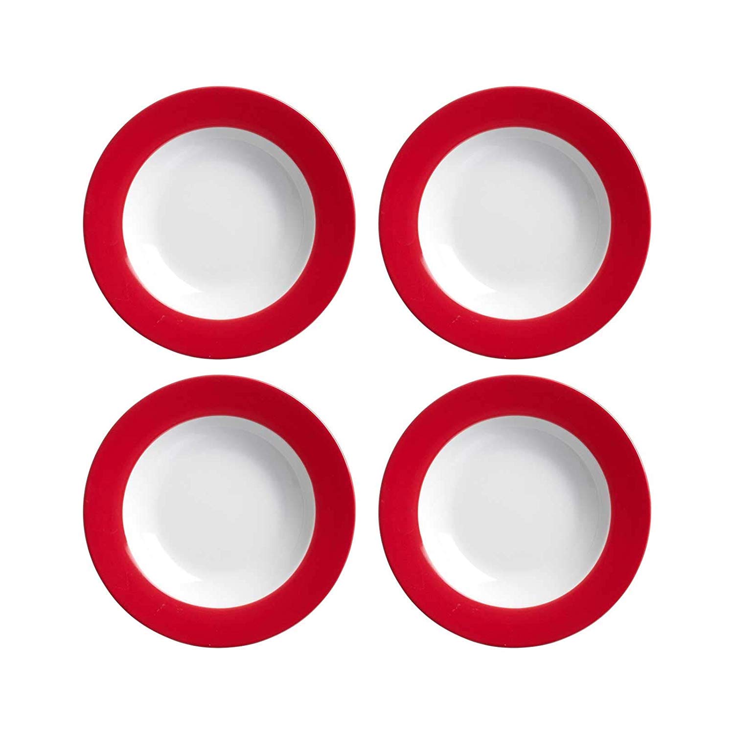 Flirt by R&B Suppenteller/tiefer Teller 'Doppio', Ø 22cm, rot, 4-teilig Küche, Haushalt & Wohnen