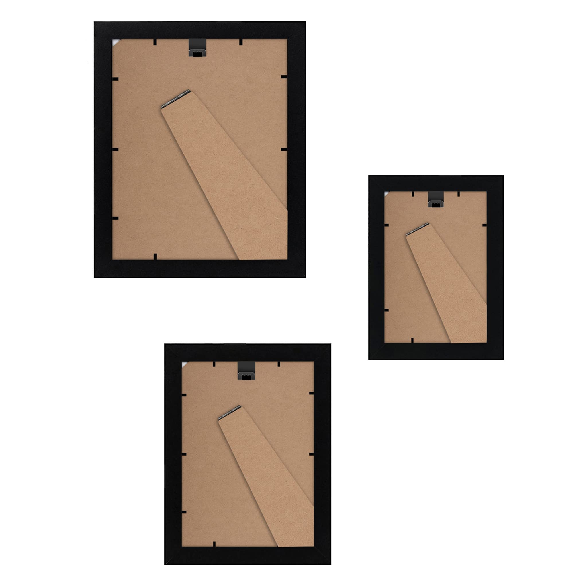 Americanflat czarne ramki na zdjęcia – zestaw 10 szt.: 2 x 20 x 25 cm, 4 x 13 x 18 cm i 4 x 10 x 15 cm – galeria zdjęć do powieszenia – ze szkłem odpornym na stłuczenie