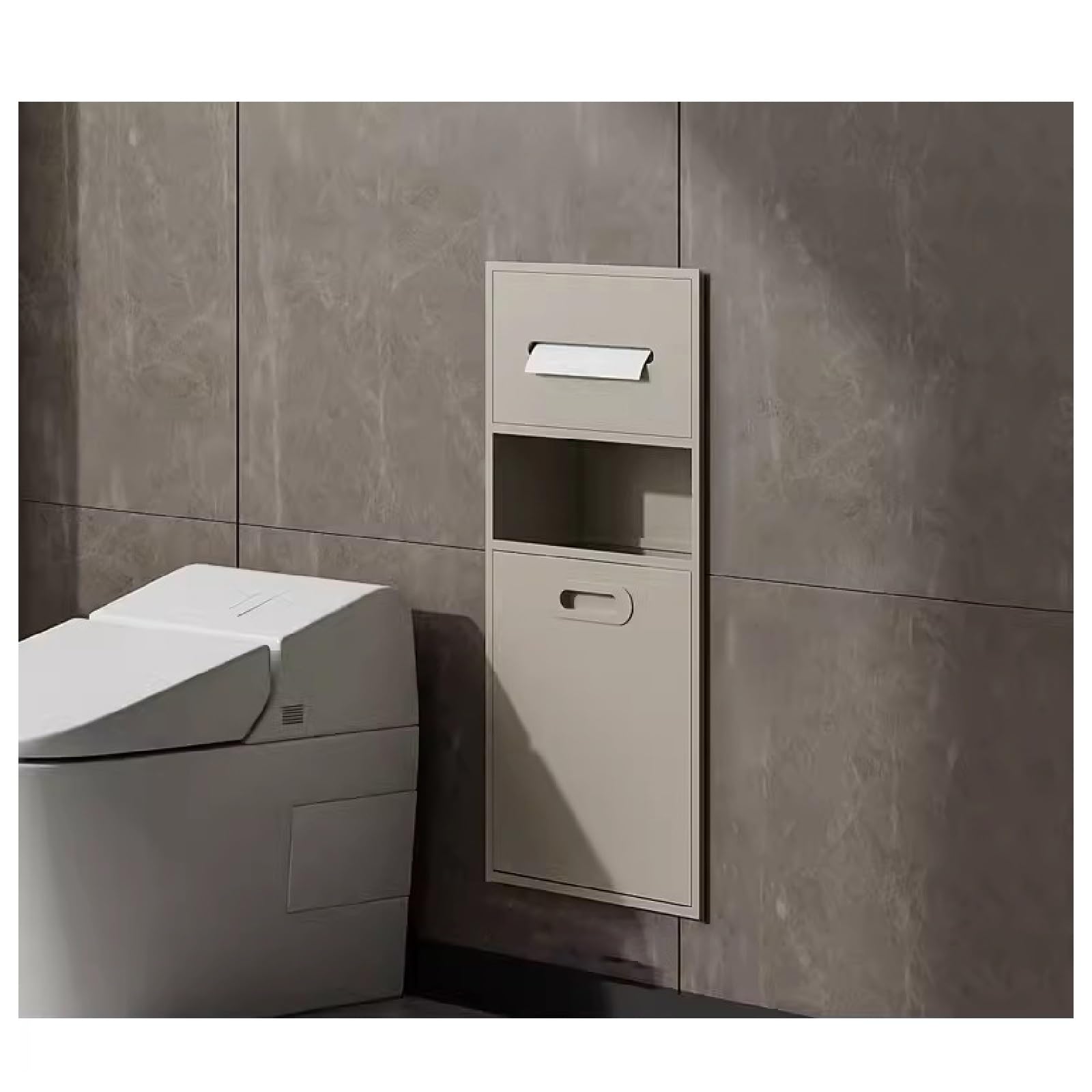 QUSYZD Stainless Steel Bathroom Niche, Toilet Paper Storage Rack, Recessed Waterproof Shower Niche for Bathroom Storage/Shampoo/Toiletries,Black,65x30x14cm,Apricot-65x30x14cm