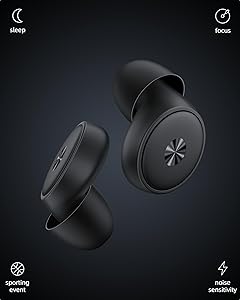 BIGOOD Ear Plugs for Sleeping 0.1Oz UltraComfy, 45dB Noise Reduction Ear Plug For Ear Protection with 8 Tips, Reusable Noise Cancelling Ear Plugs for Concerts, Focus, Snoring, Earplugs With Case Black