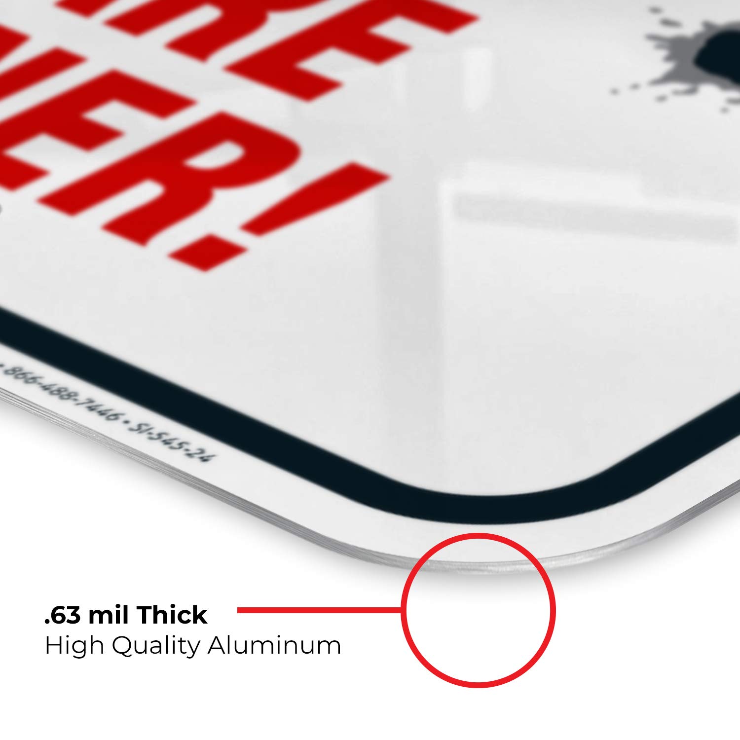 Funny No Trespassing Sign, Never Mind The Dog, 18x24 Inches, Rust Free .063 Aluminum, Fade Resistant, Indoor/Outdoor Use, Made in USA