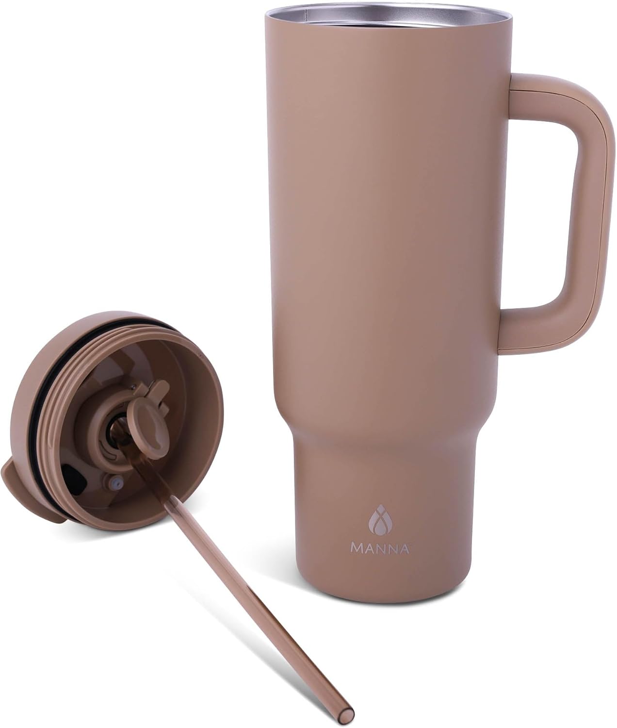 Manna Leisure Stainless Steel Insulated Tumbler with Leak-Proof Dual Function Lid - 40 Oz - Hazelnut Powder Coat - Image 2