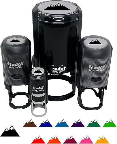Snow Topped Mountains - Sello de goma autoentintado para estampado de tinta, planificadores de manualidades, tamaño pequeño de 34 pulgadas, tinta