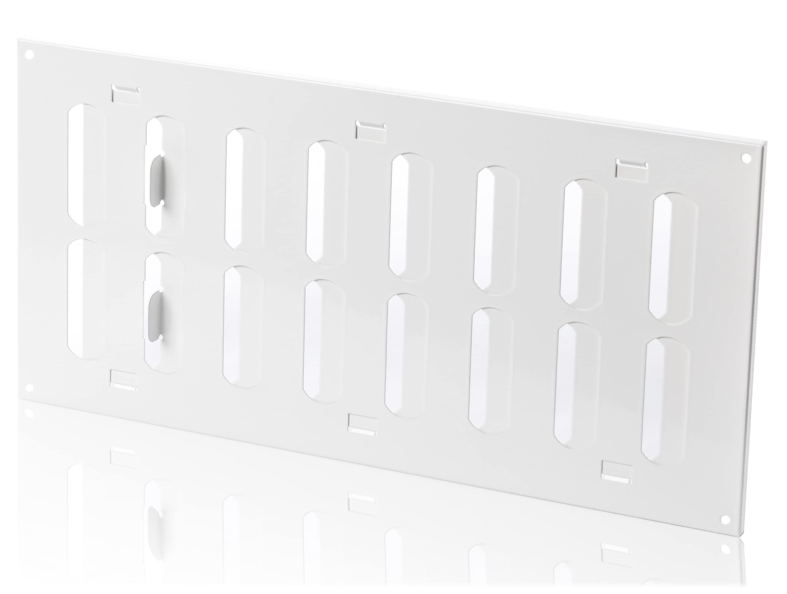 300x150mm / 12x6 inch Adjustable Metal Ventilation Grille - White Air Vent Cover - Sliding Hit and Miss Vents