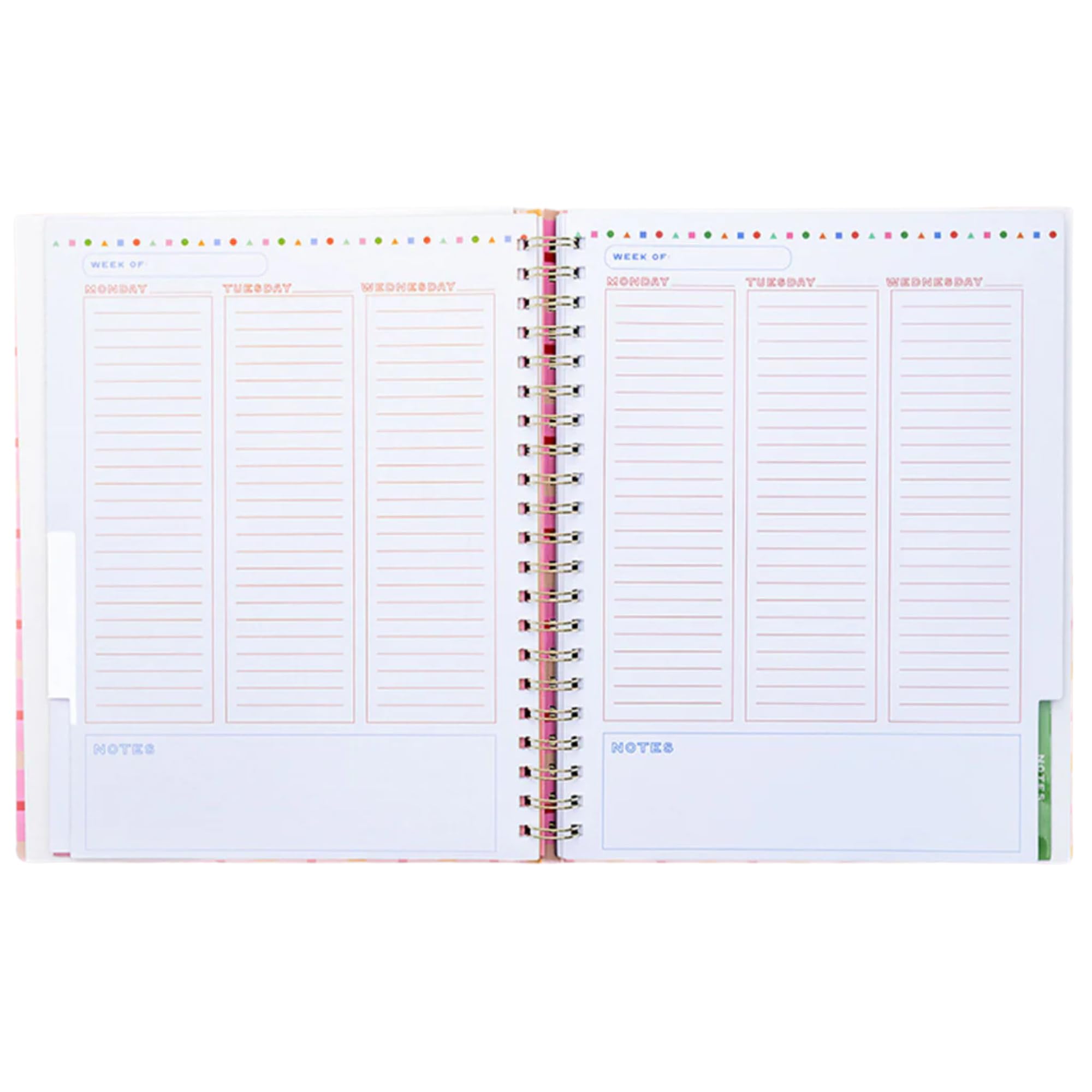 ban.do Agenda settimanale non datata, quaderno a spirale semi-nascosto con adesivi, lista delle cose da fare, diario guidato del benessere, organizer giornaliero per scuola o ufficio (pronto per tutto