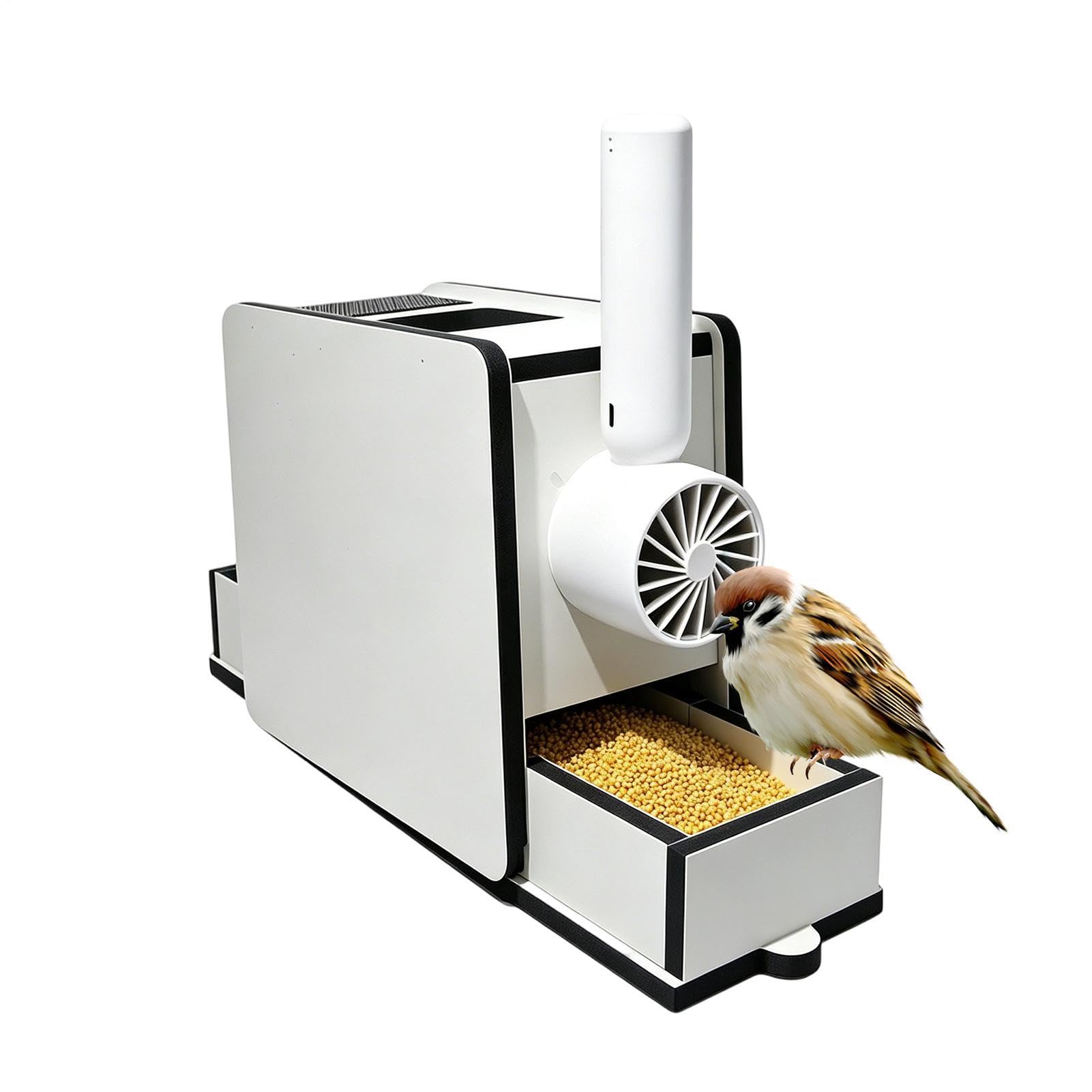 Seed Husk Cleaner, Parrot Food Processing Kit, Air Blowing Separation with Manual Control System, Wooden Feeder Accessory Set, Simple Functional Style Finish, Garden Use for Aviary Maintenance