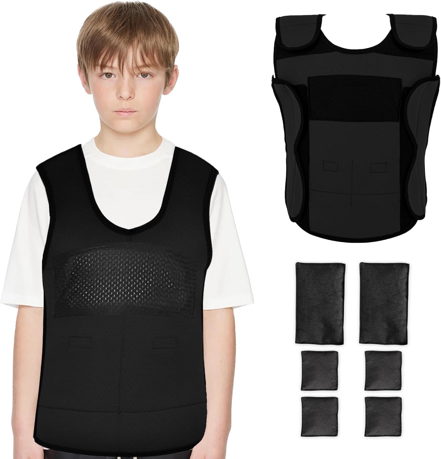 Weight Vest for Kids Black (Black, Large)