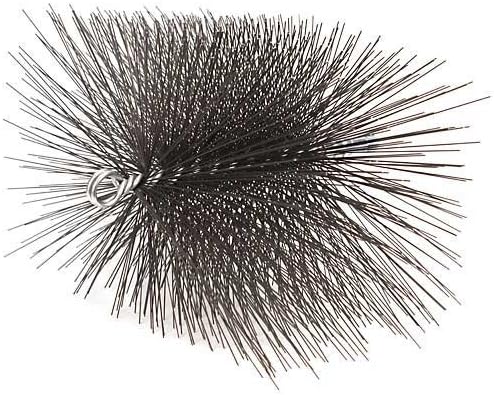 Schafer 6” X 10” Light-Duty Chimney Brush - 5SB-30624M Compatible with Fiberglass Rods, Spiral Shape with Plated Shafts & 1/4" NPT Wire - Efficient Smoke Stack Maintenance