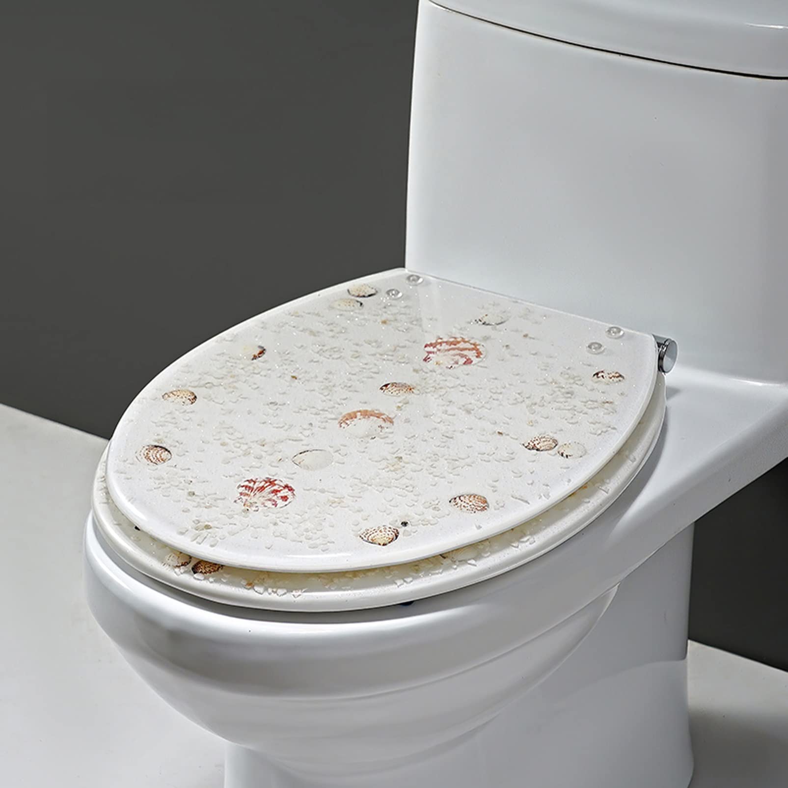 Universal Resin Toilet seat with Cover - Quiet-Close Hinges, Easy Installation Cleaning, Close, Resin, Toilet, seat, Hinges, Cover, Quiet, Universal, Adjustable