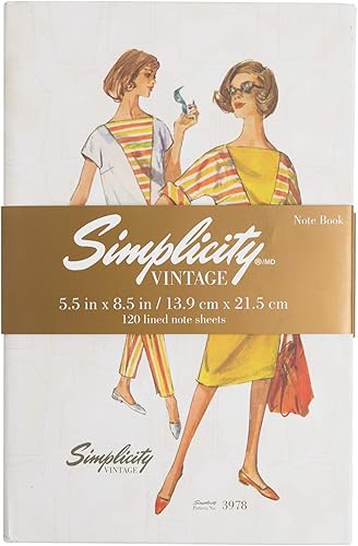 Simplicity Vintage Dress - Cuaderno de tapa dura de los años 50 para mujer, 120 hojas, 5.5 x 8.5 pulgadas