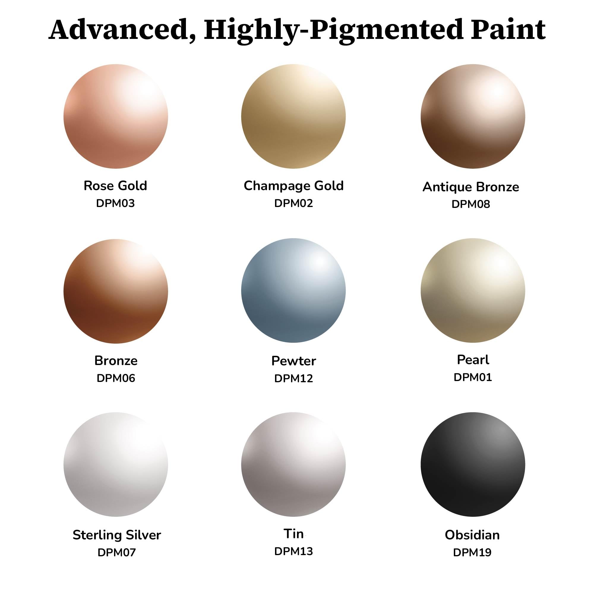 DecoArt Americana Acrylics Paint Extreme Sheen Lot de 9 peintures acryliques métallisées, flacon de 59,1 ml (lot de 9)