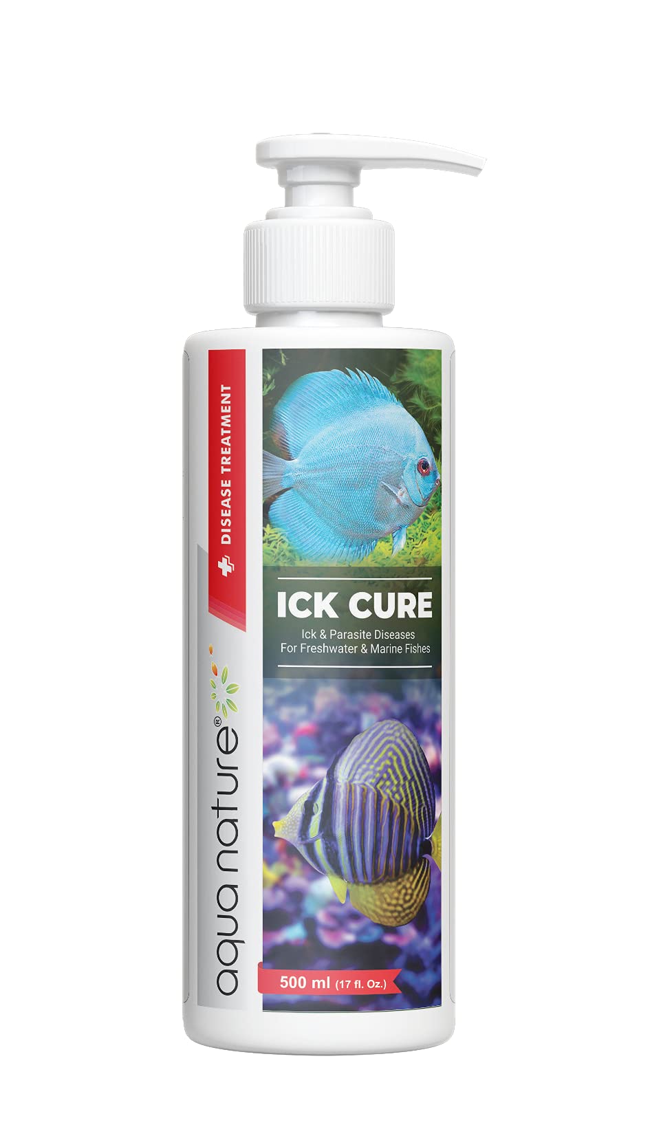 AquaNature® Fish Ick Cure Treats Fish Ick & Parasite Disease for Fresh & Salt Water Aquarium (500ml)