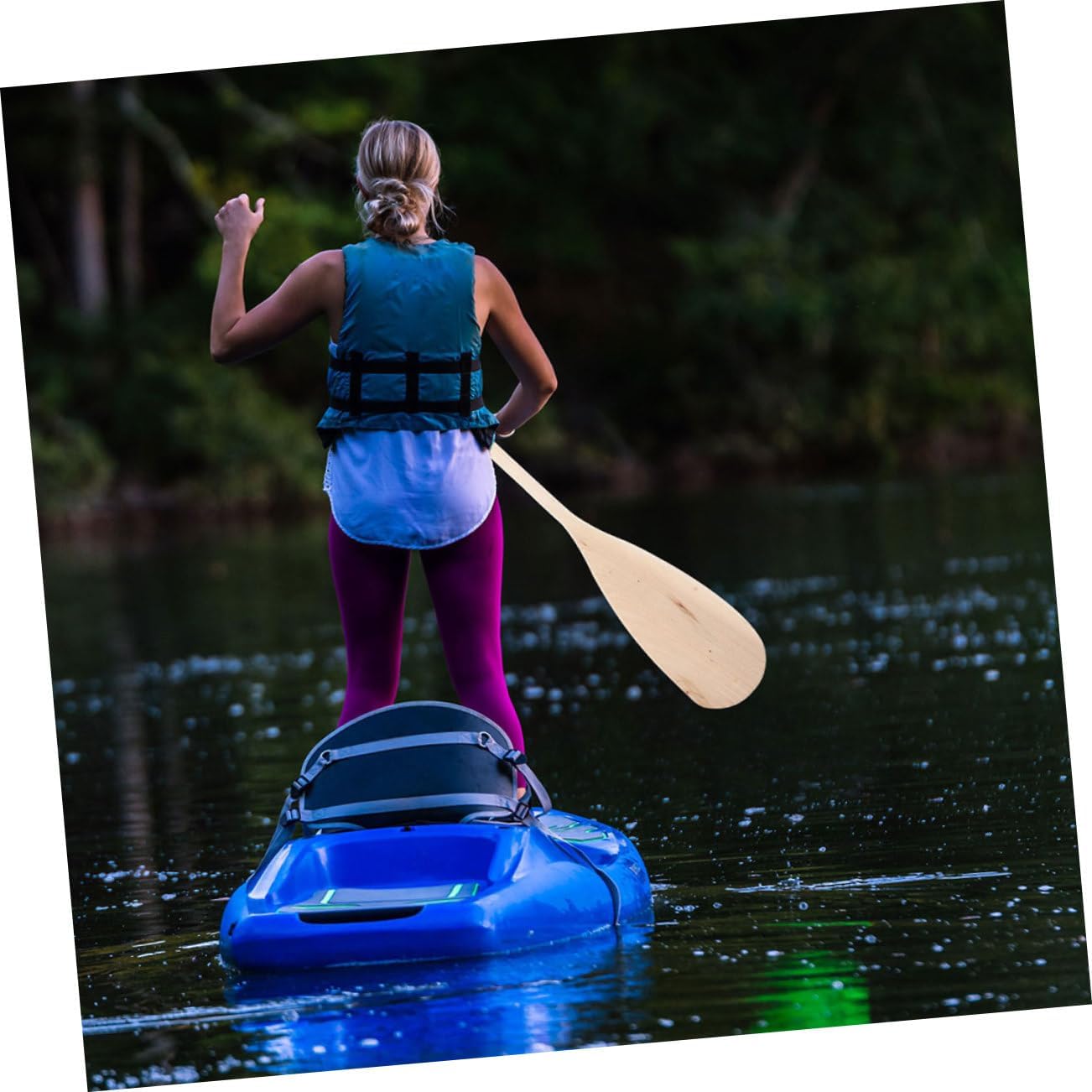 Wooden Paddle for Kayaking Beach Paddle Kayak Canoeing Sturdy Boat Oar for Boys and Girls Water Toy