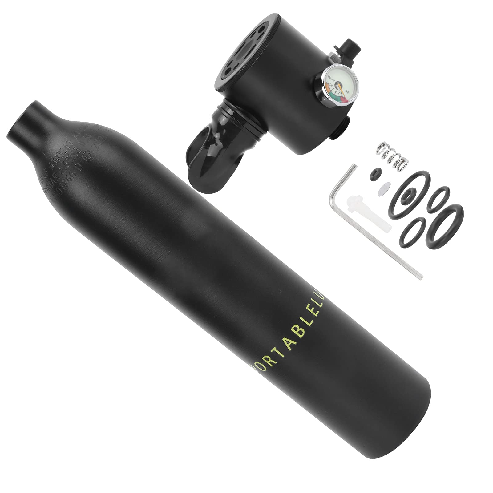 VGEBY Bombola di Ossigeno per Immersione, Bombola per Bombola da 0,5 L Bombola di Ossigeno per Immersione per Immersioni con Regolatore per Immersione(Nero) immersione
