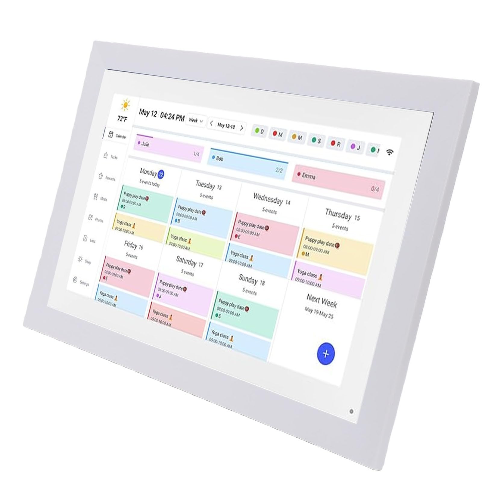 KKPLZZ Digitaler Kalender 17 Zoll 1080P HD-Touchscreen, 32 GB Speicher, WLAN, Intelligenter Familienplaner mit Aufgabentabelle, für die Koordination des Heimplans (EU-Stecker)