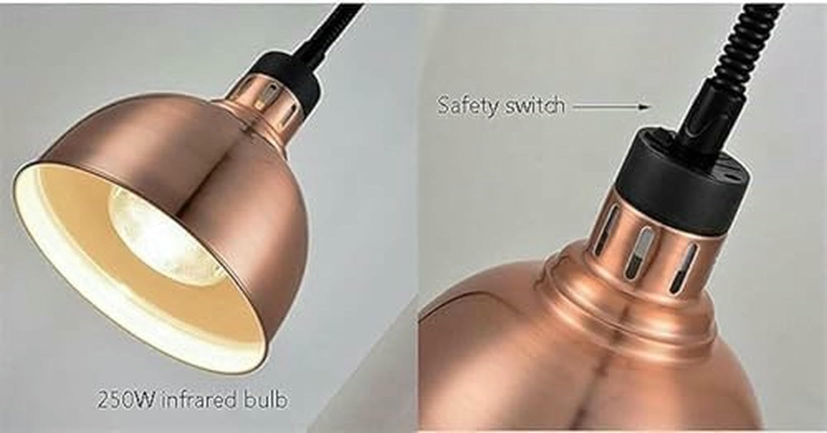 Lampada riscaldante per Alimenti 4 Pezzi, lampade riscaldanti Professionali, Attrezzatura per la conservazione degli Alimenti, scaldavivande con Lampadina, Lampada Isolante per Alimenti~/