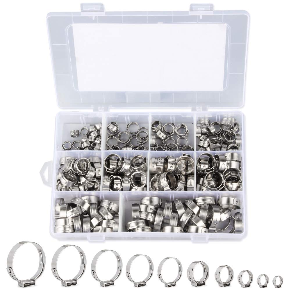 Colliers de serrage à une oreille inox 304 pour tuyaux de plomberie et automobile 7-21mm