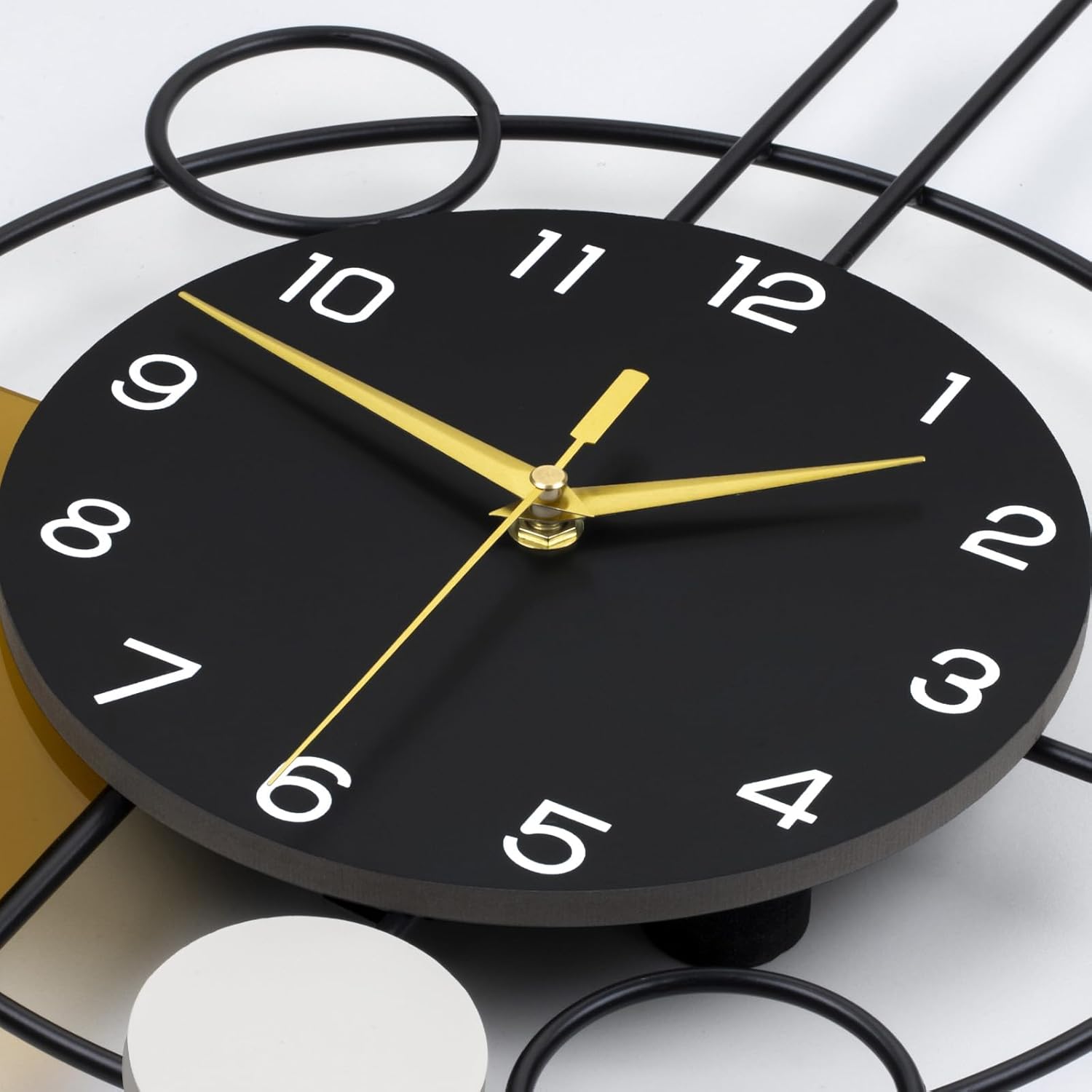 Large Wall Clock Decorative Pendulum Wall Clock Battery Operated Silent Quality Quartz Black Modern Clock for Living Room,Bedroom,Kitchen,Dining Room,Office,School,Home Decor,12.9x22.8inch