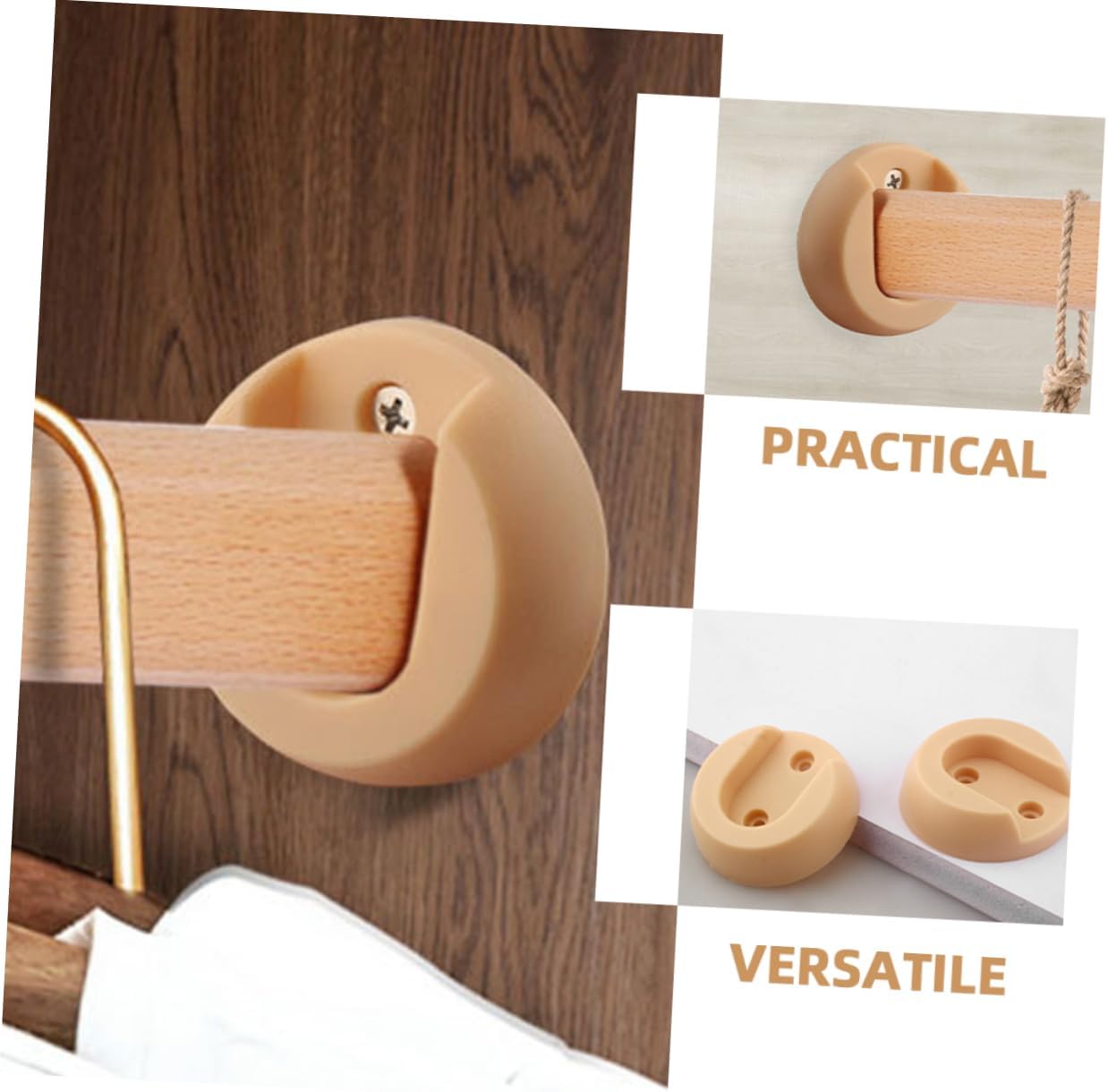 Garneck 100pcs Closet Pole Socket Wardrobe Flange Rod Holder Versatile End Supports for Efficient Space Utilization for Towel Rods Shower Curtains and Clothes Poles