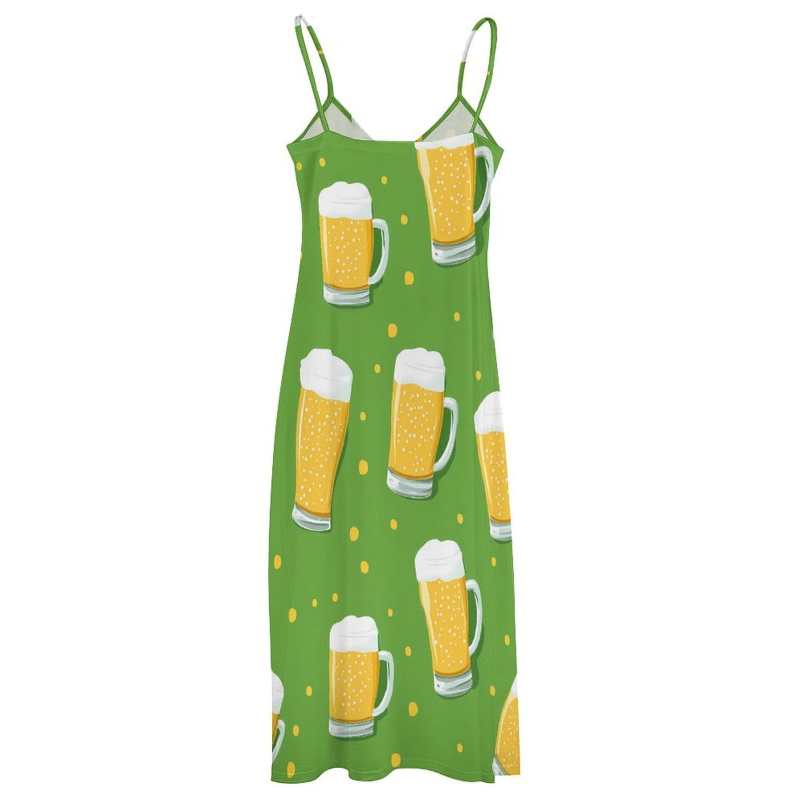 Beer Mugs - Vestido largo para mujer, estilo casual, con tirantes delgados, para verano, playa, vestido largo