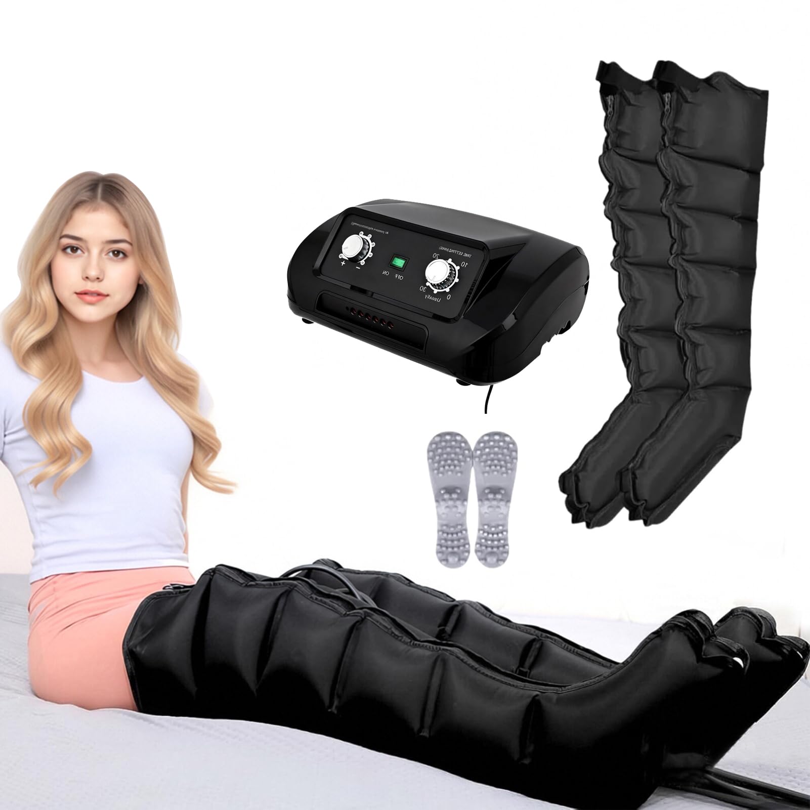 Pressoterapia Linfodrenaggio Per Casa Massaggiatore Gambe 6 Camere | Professionale, Presso Terapia Gambe Linfodrenante, Circolazione Sanguigna, Ideale Per Ufficio, Anziani, Sportivi, 30-240 mmHg