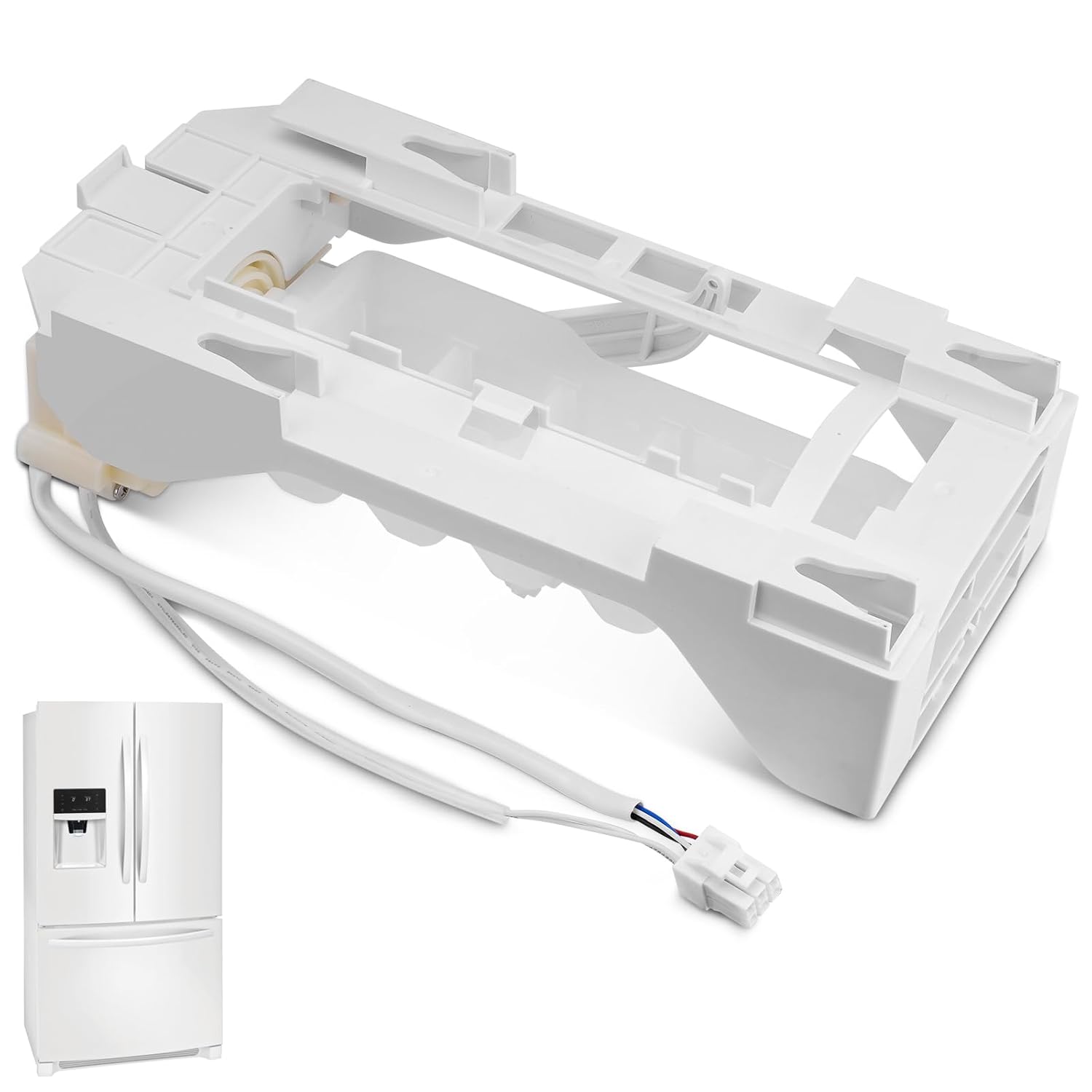 Upgraded 243297609 Refrigerator Ice Maker Assembly Compatible with Frigidaire, Electrolux, Kenmore, Crosley, IKEA Ice Maker Replacement Replace# 243297613, 243297606