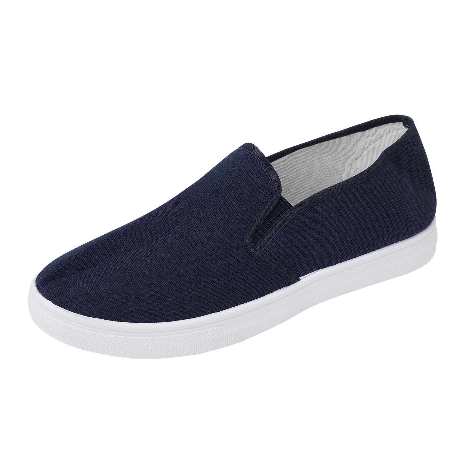 Women's Canvas Casual Shoes Flat Pumps Plimsolls Canvas Slip-On Sneakers UK Sales-image-0