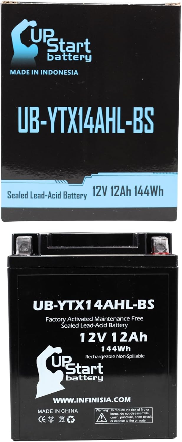 UB-YTX14AHL-BS Battery Replacement for 2003 Suzuki LS650 Savage, S40 650 CC Motorcycle – Factory Activated, Maintenance Free, Motorcycle Battery – 12V, 12AH, UpStart Battery Brand UB-YTX14AHL-BS Battery Replacement for 2003 Suzuki LS650 Savage, S40 650 CC Motorcycle – Factory Activated, Maintenance Free, Motorcycle Battery – 12V, 12AH, UpStart Battery Brand