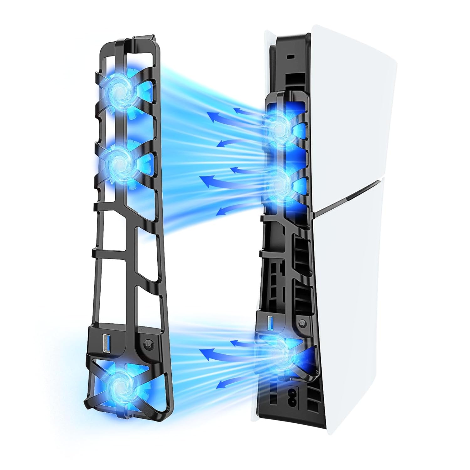 Generic New for Playstation 5 Slim Cooling Fan with LED Light Cooling System High Speed 5000RPM USB Cooler for Playstation 5 Slim Console Accessories, SQUK-ZCT2403134