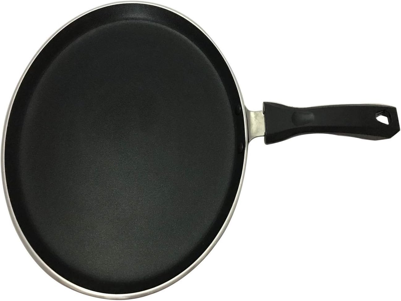 Non-Stick Dosa Pan Flat Tawa for Dosa Crepes Pancakes Roti & Paratha Heavy Duty Aluminum with Stay-Cool Handle Thickness 4 mm Size 10 Inches