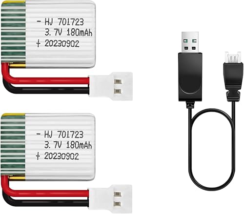 Miniatura 10 de HAWK'S WORK 2 baterías Lipo de 3.7 V, batería recargable de polímero de litio de 400 mAh para helicóptero RC Avión Drone todos los modelos