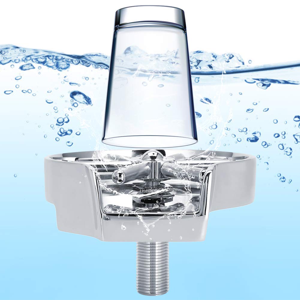 G1/2 pulgadas de acero inoxidable Lavadora de tazas de acero inoxidable, limpiador automático con fuerte columna de agua para uso privado y comercial, 14,1 x 13,2 x 4,2 cm