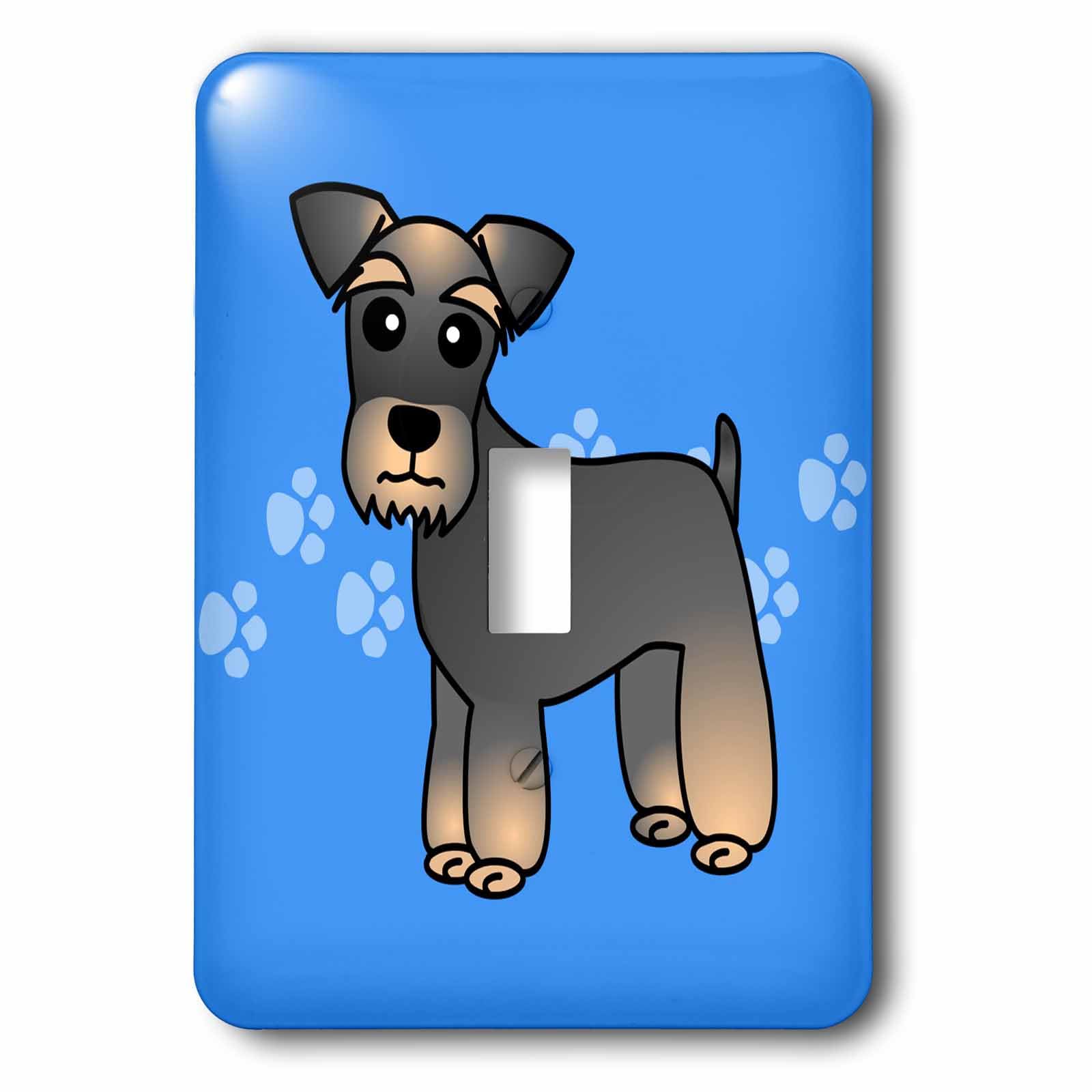 Schnauzer miniature interrupteur à bascule bleu avec bande marron