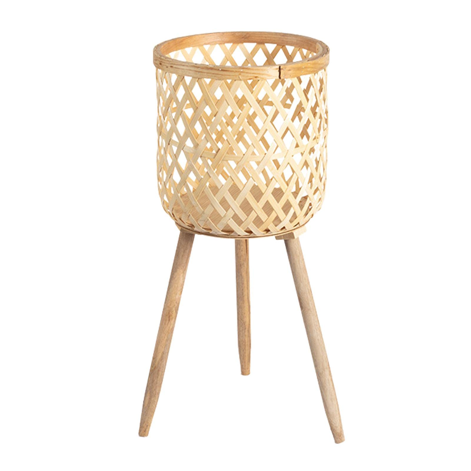 Cesto per piante da interno intrecciato a mano con gambe robuste, moderno vaso da fiori rustico per soggiorno, patio, balcone, elegante fioriera per decorazione domestica e esposizione di piante