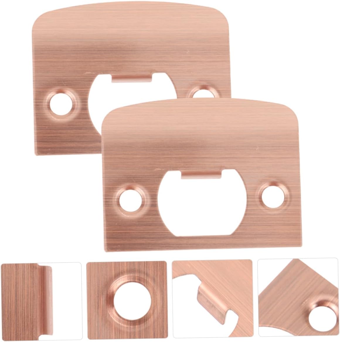 2pcs Door Strike Plate Metal Latch Plate Antique Finish Easy Installation for Doors Shaped Design for Smooth for Home Office Use