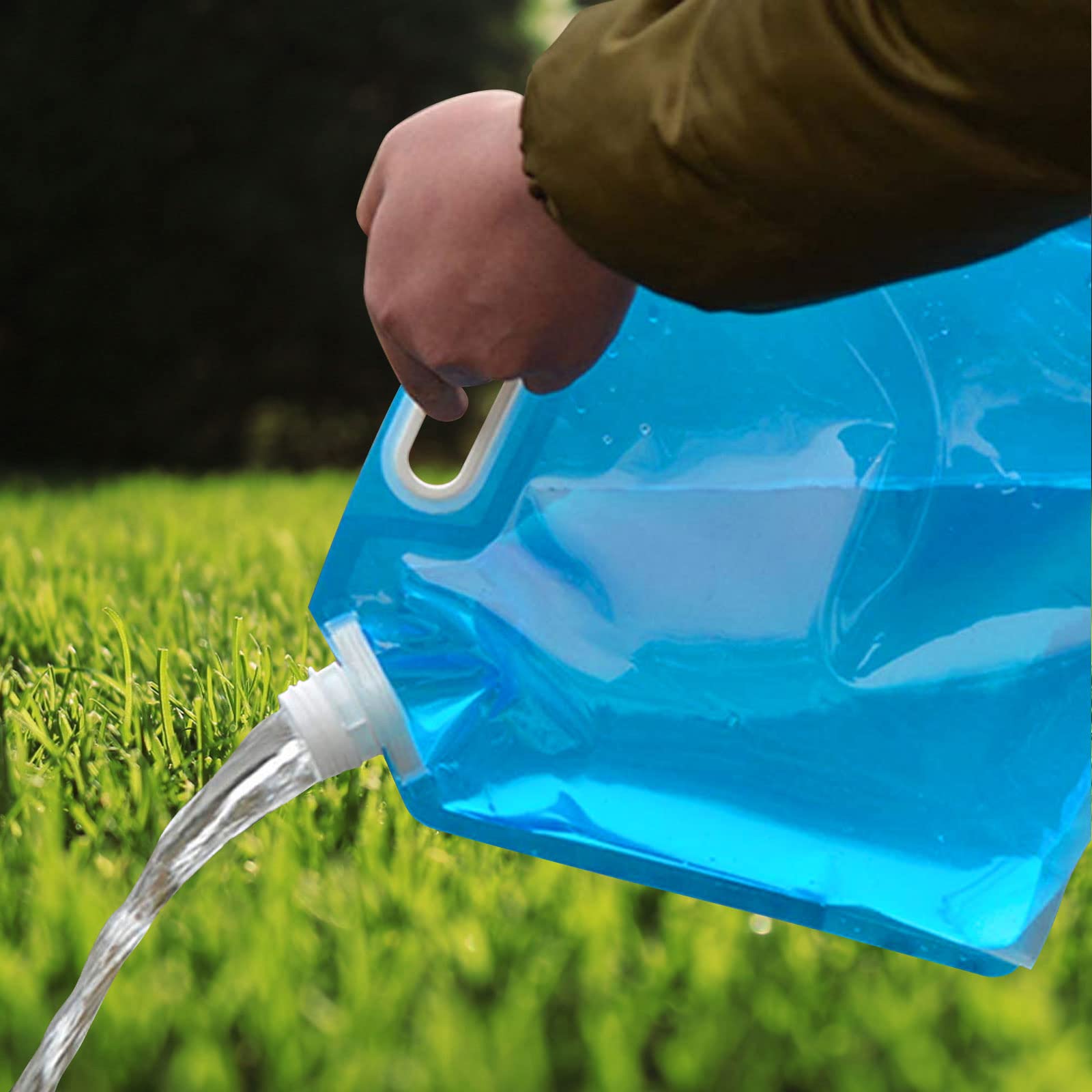 Lot De 8 Bidons D'Eau Pliable 10L MIVIDE - Réservoir Potable Réutilisable Camping Randonnée Barbecue Bleu