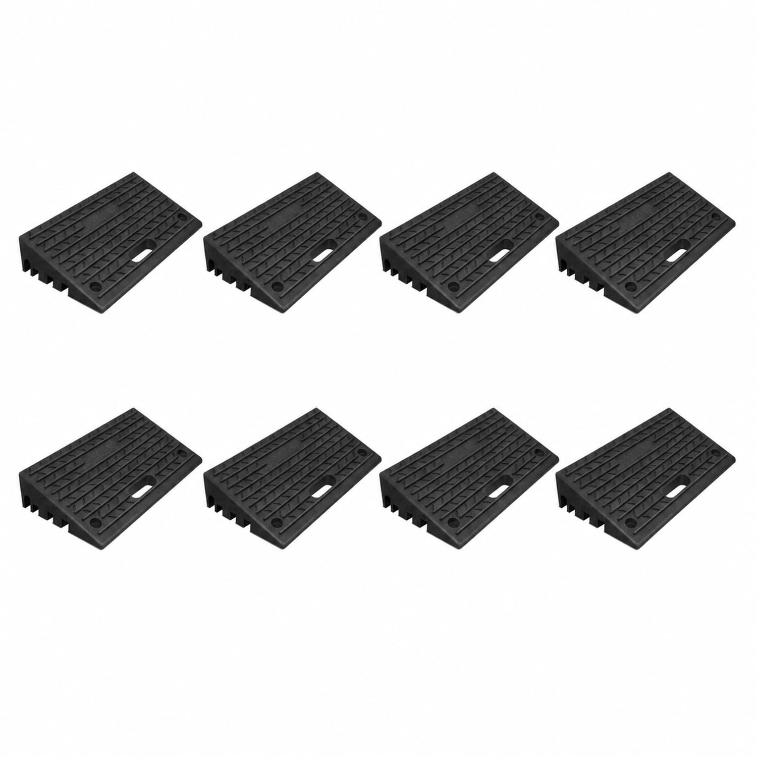 Rampa de goma para bordillos, 8 unidades, 10 cm, rampa portátil con asa | Rampa portátil de goma para bordillos de 49 × 31 × 10 cm, para silla de ruedas, garaje, entrada y umbrales de puerta