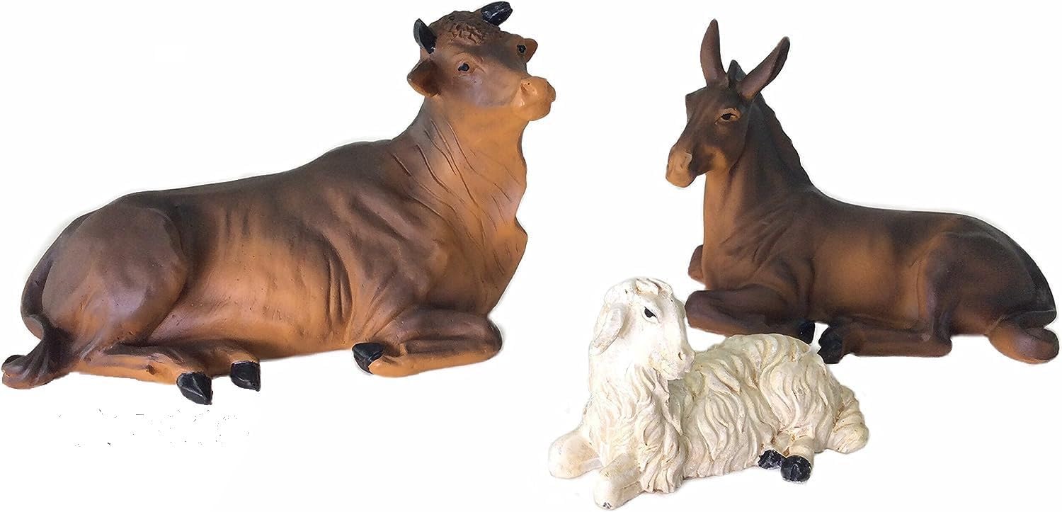 Animal Nativity Set Cow,Donkey &Lamb (Set of 3 pcs) New Christmas Nativity Figurine