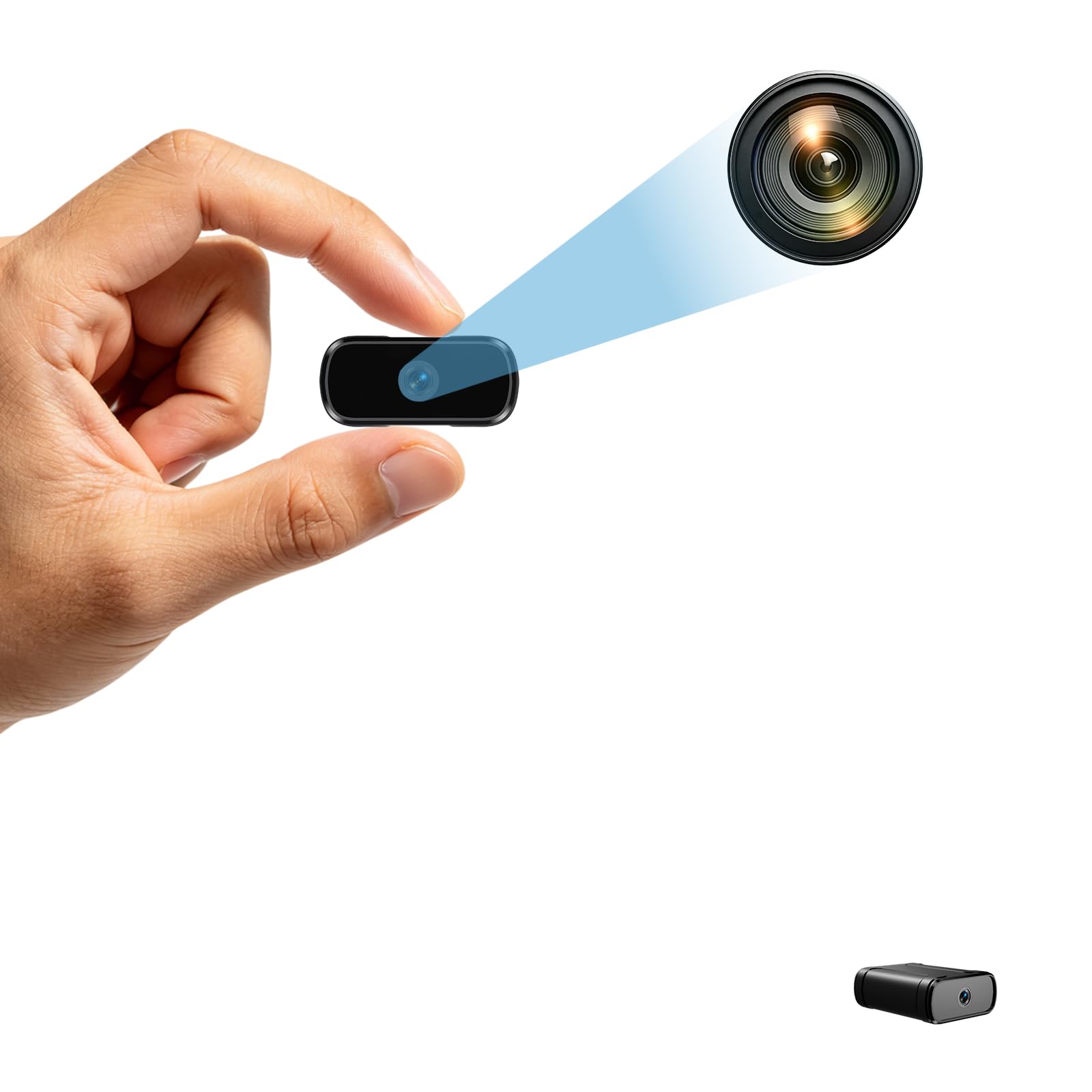 Mini caméra,caméra de Surveillance Haute définition 1080P,Taille compacte,avec détection de Mouvement,Vision Nocturne,Fonction d'enregistrement en Boucle,adaptée à la Maison au Bureau au mag
