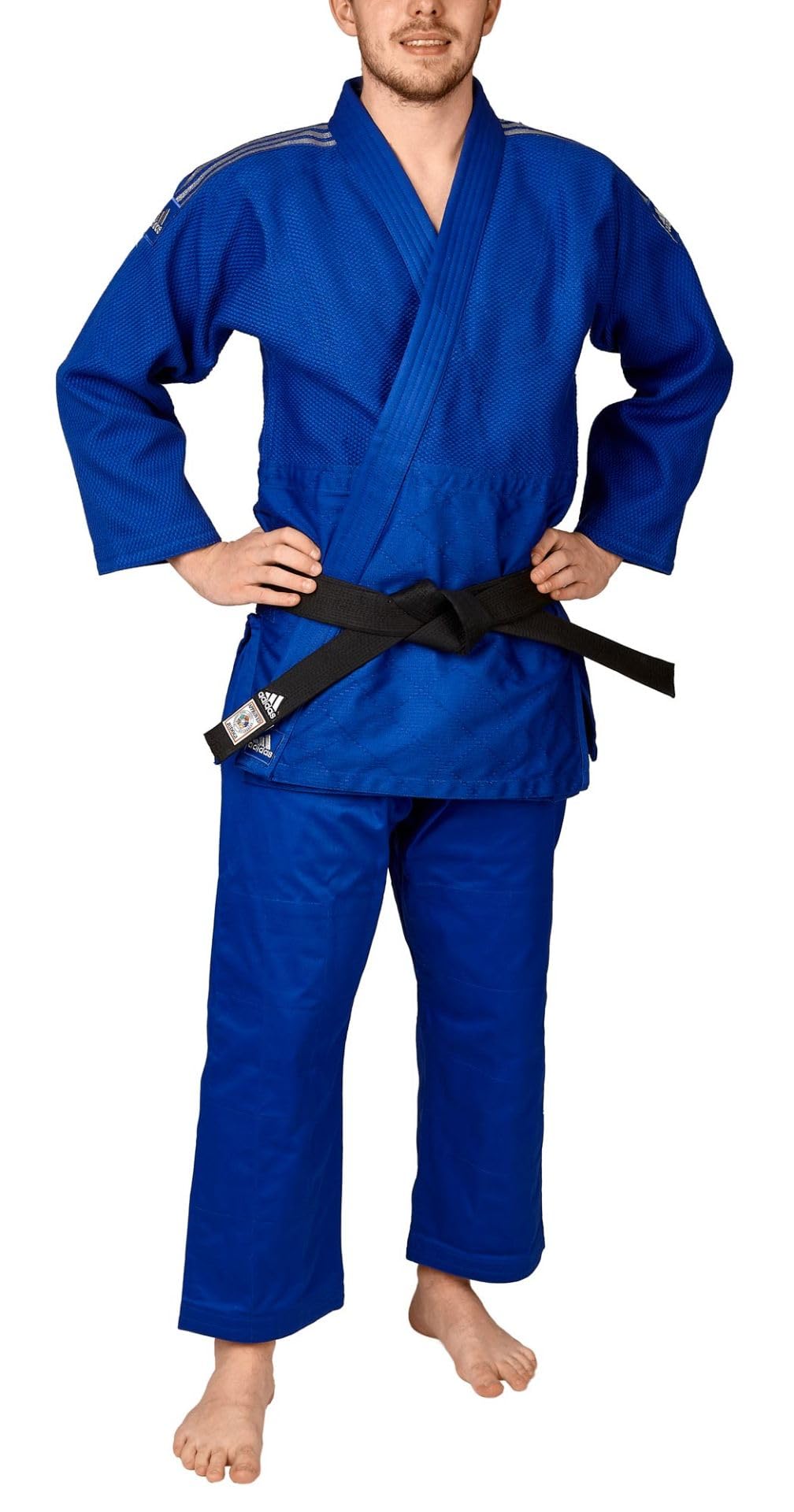 adidas Judoanzug J650 Contest Judo-GI 650g/qm Körpergröße 150-205 cm Weiß Blau