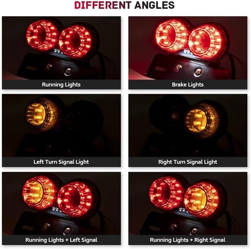 バイク用ブレーキテールライト ユニバーサル 12V オートバイ ブレーキ テール ライト シグナル モト テール ライセンス プレー