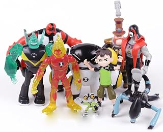 9Pcs Ben 10 Action Figures 5'' Ben10 Figurine Set,Ben,Grey Matter,Heatblast,Diamondhead,XLR8,Four Arms,Hex,Cannonbolt,Steam Smythe