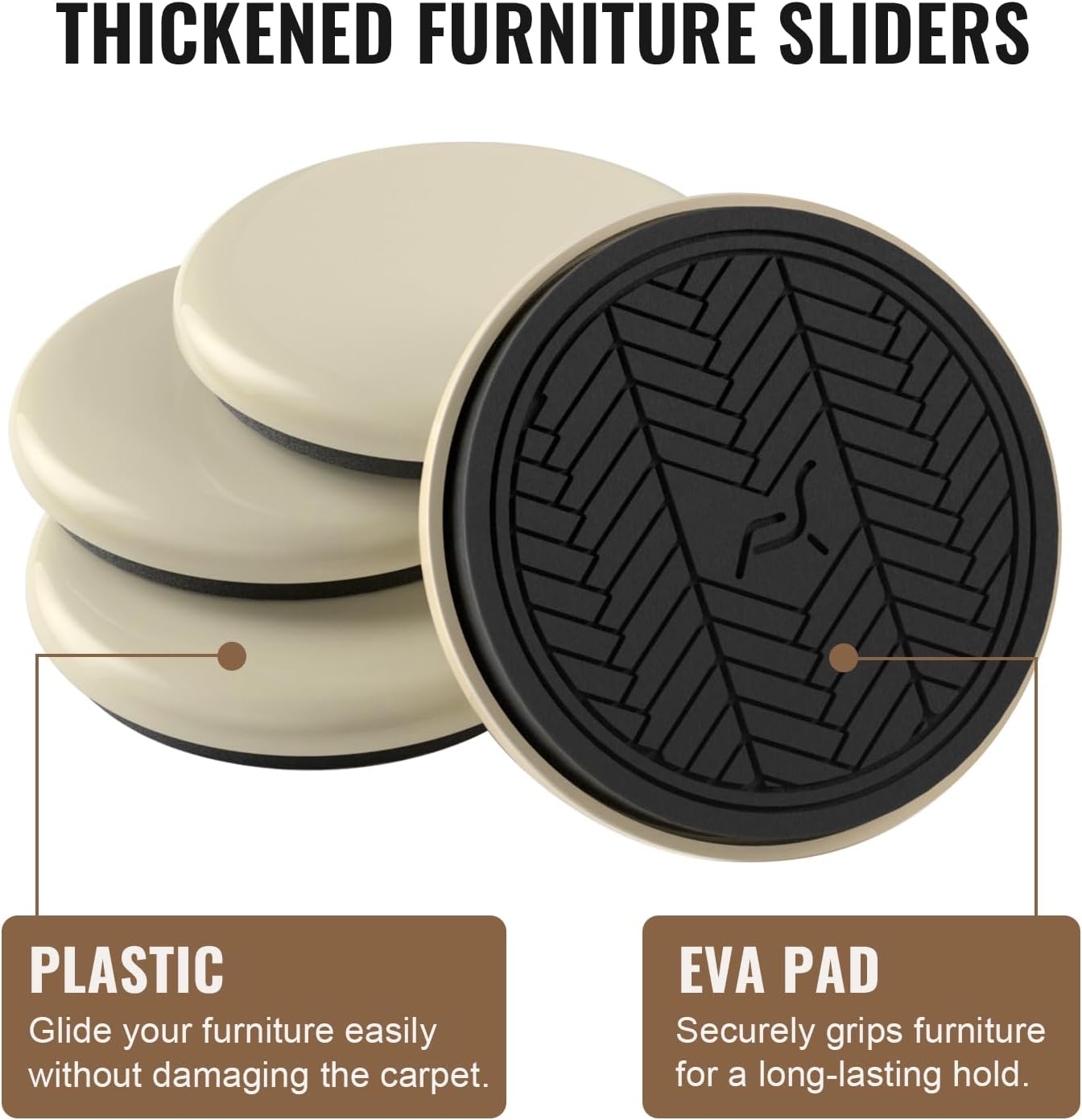 Furniture Sliders for Carpet – 16 PCS 3½" Reusable Moving Pads for Carpeted Floors, Heavy Duty Furniture Movers Sliders, Plastic Gliders for Easy Furniture Moving