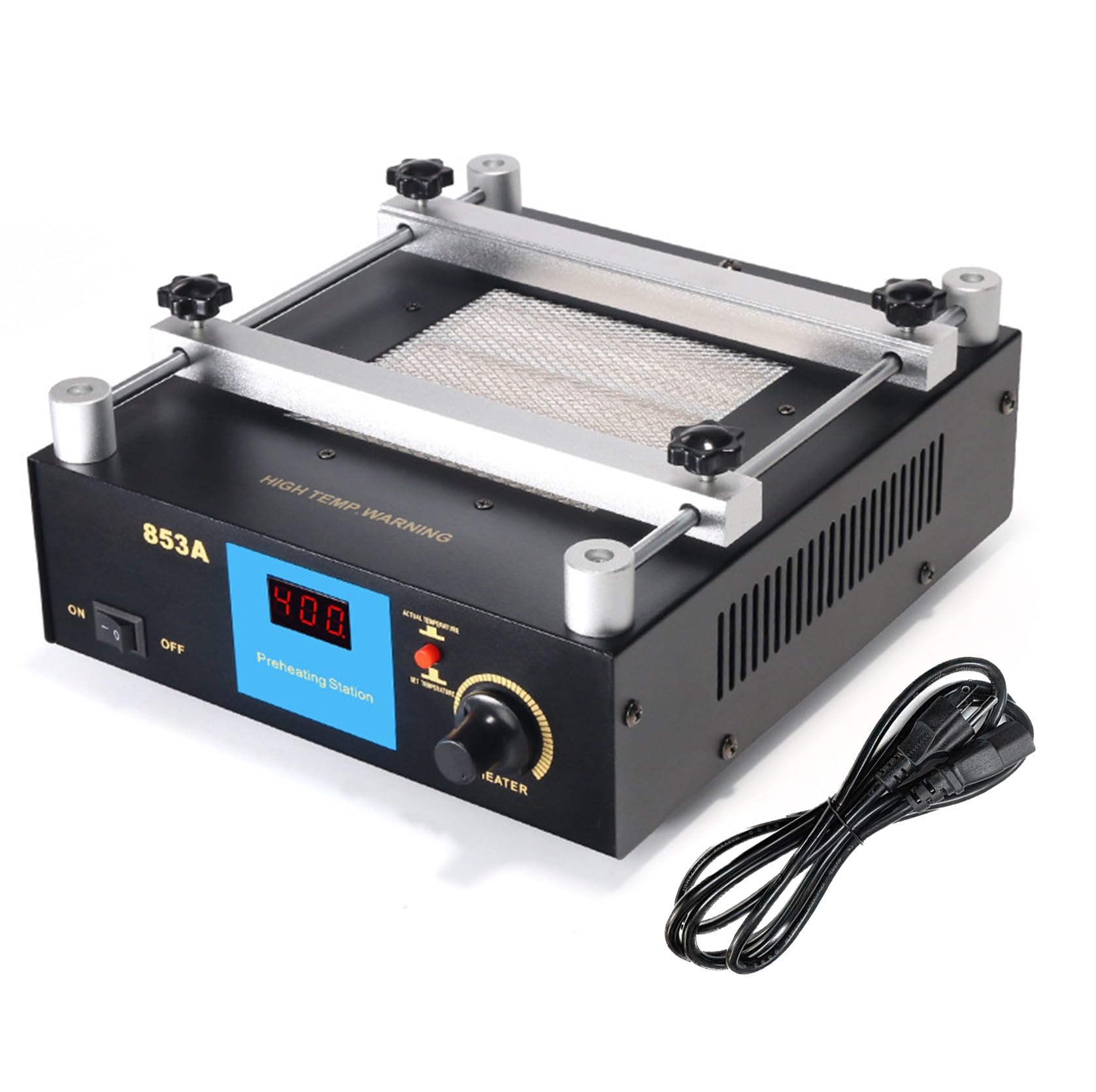 853A Soldering Hot Plate, 110V 450W Heating Plate for SMD BGA Rework Station, 50-400°C Infrared Preheating Oven Hot Plate for IR PCB Circuit Board Welding Soldering Repair