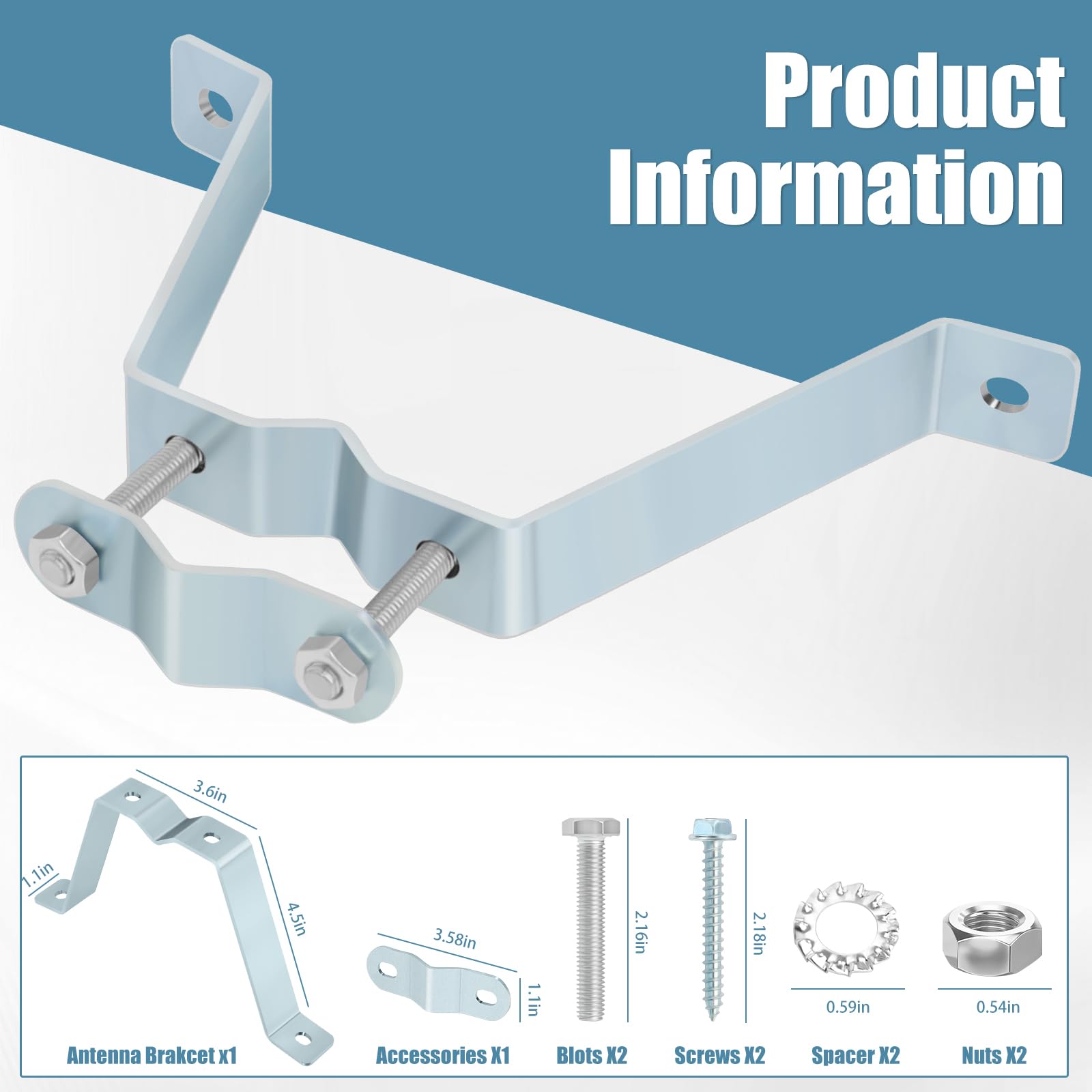 Mast Wall Mount Bracket Wall Mount Telescopic Clamp With Mounting Bolts - View #7